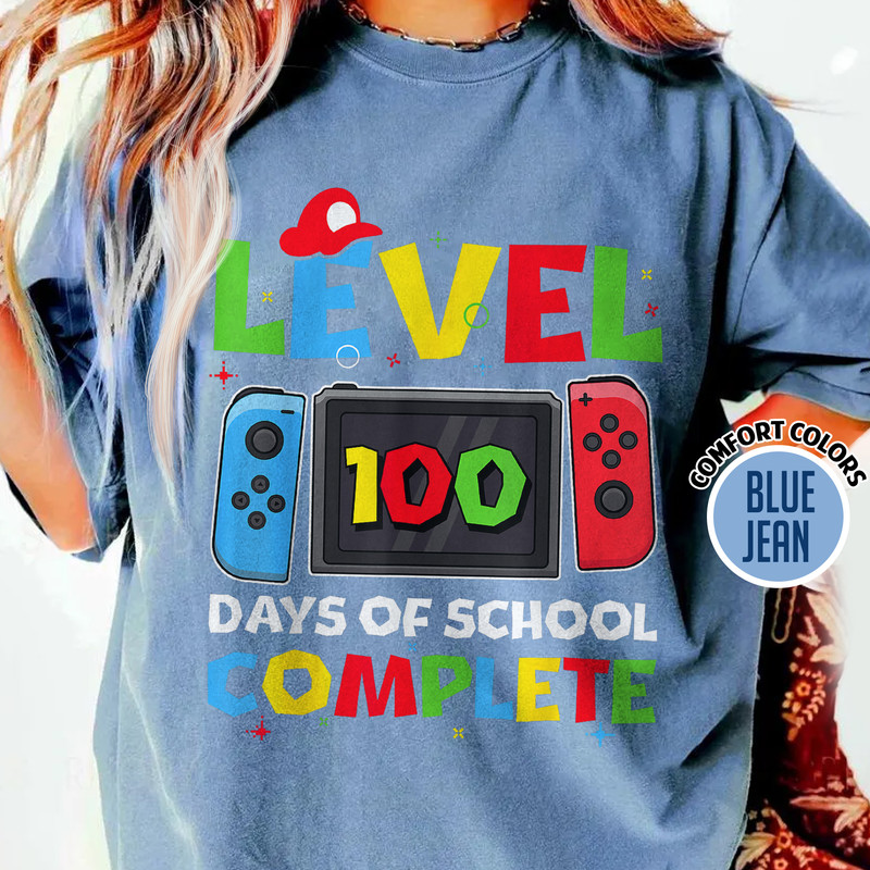 B0DT4129L6 Level 100 Days Of School Complete Video Game 100Th Day Boys T Shirt MK10