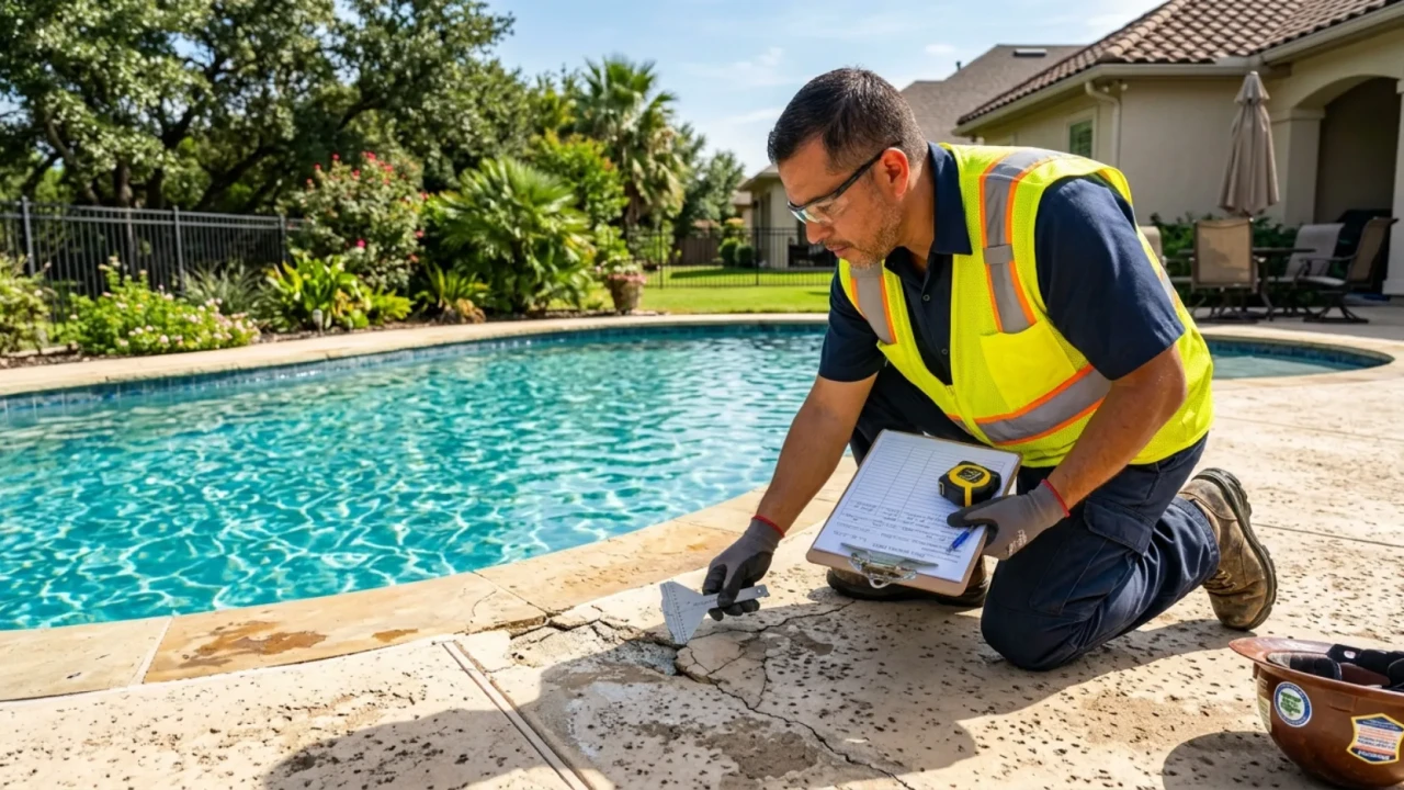 Pool deck repair contractor San Antonio TX inspection