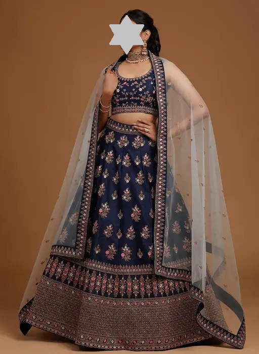 Beautifull Embroidey Zari Work Lehenga For Women With Blouse Piece And Dupatta Color 1 (R224)