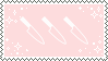 white knife outlines on a pale pink background