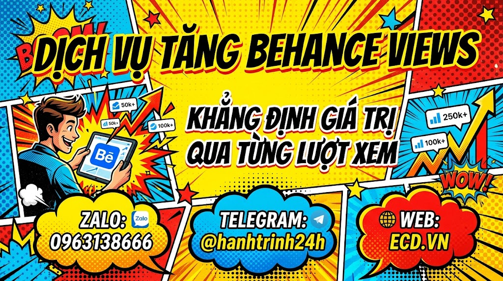 dịch vụ tăng behance views real portfolio behance