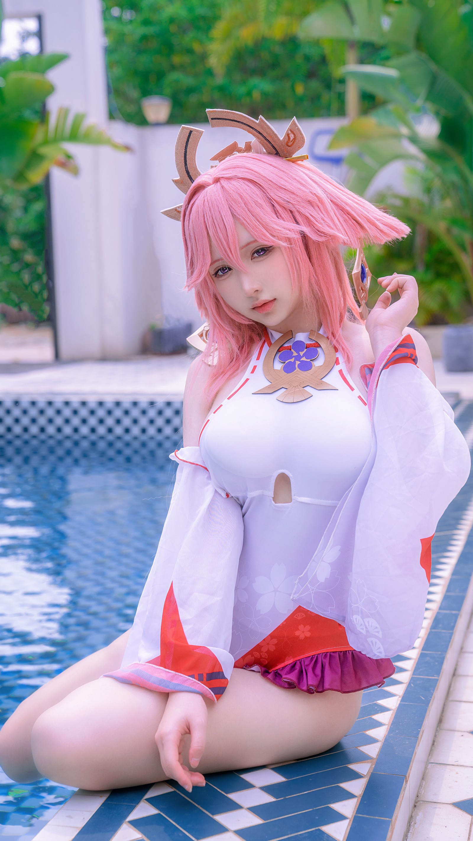 樱梨梨 八重神子 泳装 Cosplay 写真合集｜原神角色高清图集（29P｜429MB）插图9