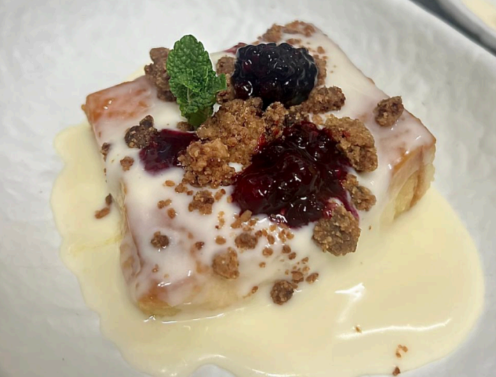 Torrija con crema de cheesecake