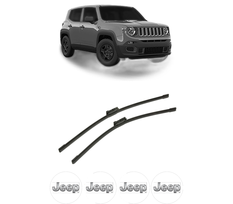 Set stergatoare auto JEEP RENEGADE VAN (BU, B1) din 2014-2018, pentru parbriz auto, 2 bucati, Bosch Aerotwin, din cauciuc siliconat rezistent, 4 Stickere Auto JEEP