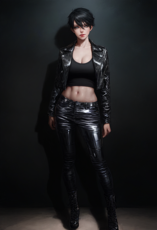 depth of field, 1girl, [[tall]], toned, large breasts, short hair, black hair, b s-1029523635