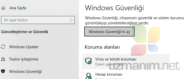 Windows Defender geçici olarak kapatma - windows güvenliği