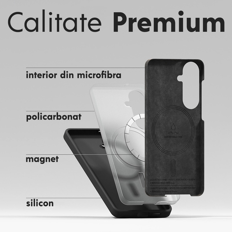 Husa Samsung S26 Plus Ringke Silicone MagSafe, Incarcare wireless, Calitate Premium, Antisoc, Mov imgi 355 2874331