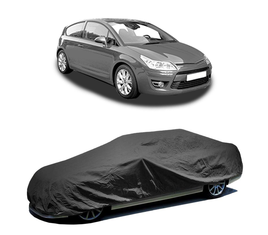 Husa tip prelata auto pentru CITROEN C4 Coupe (LA_) 2004 - 2011,culoare negru, material textil impermeabil, rezistanta la intemperii praf UV, CARPASSION Husa Protectie