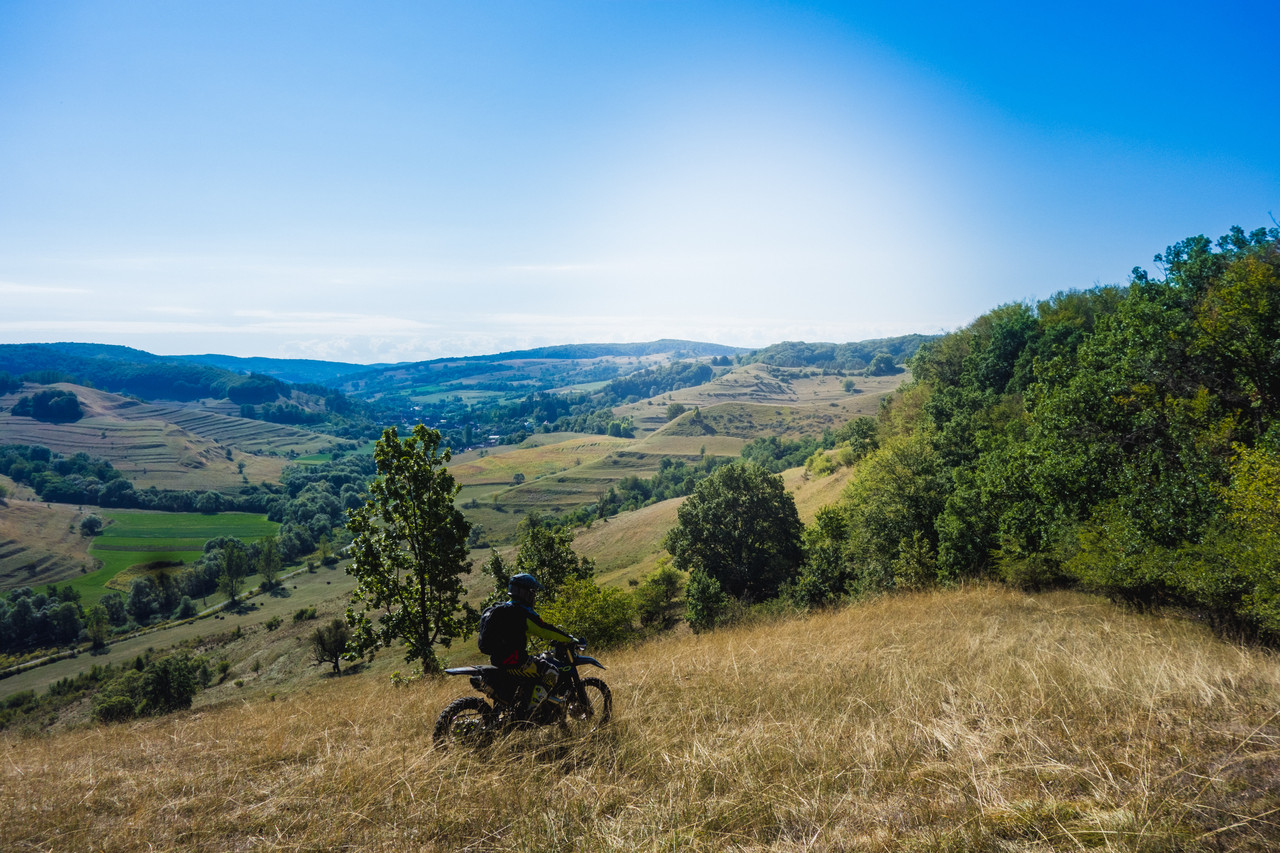 Enduro rider enjoying the landscape