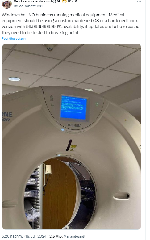 Ausgefallener Computertomgraph Ausgefallener Computertomgraph