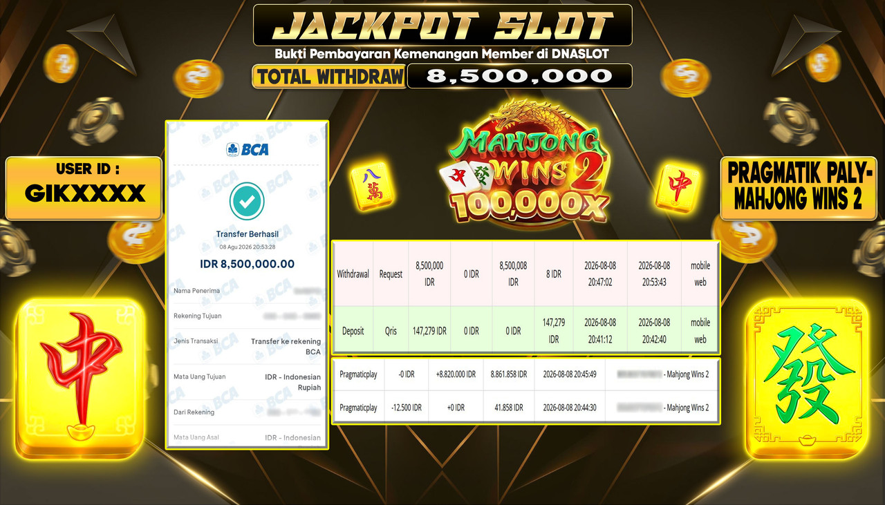 JACKPOT SLOT MAHJONG WINS 2  08 AGUSTUS 2026