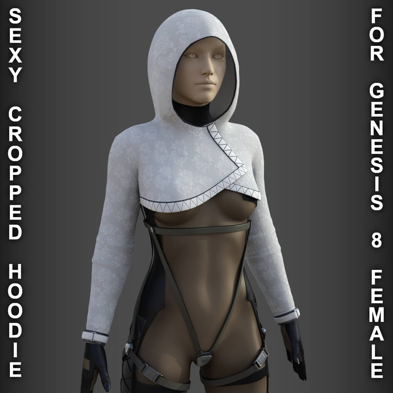 Sexy Cropped Hoodie for Genesis 8 Females