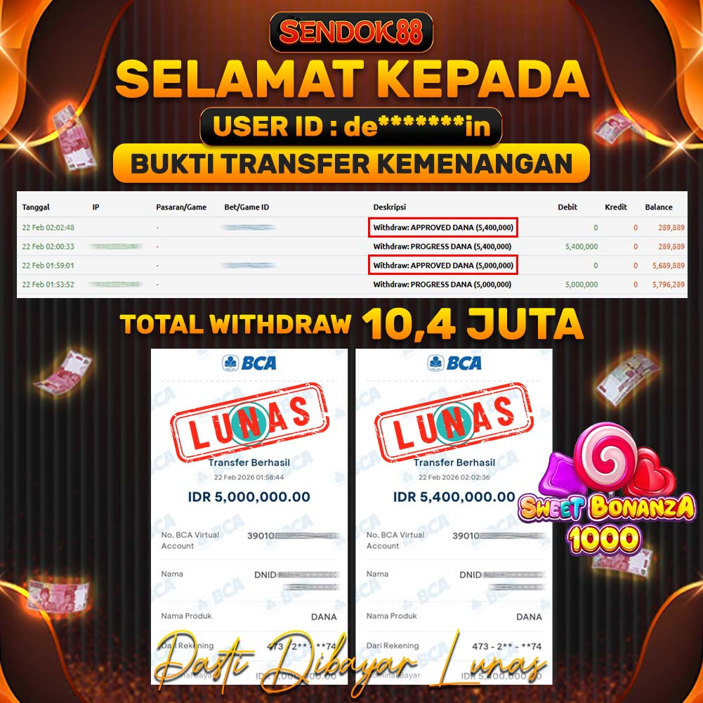 SENDOK88 JEPE! SWEET BONANZA 1000 Rp 10.400.000,- LUNAS!