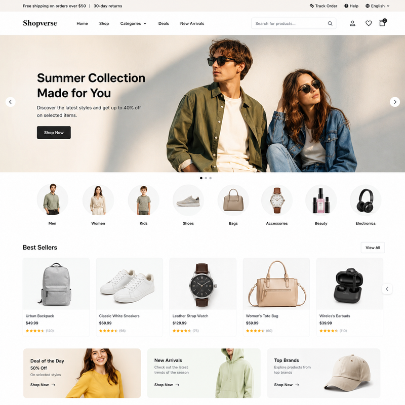 E-Commerce Portal final year project sample