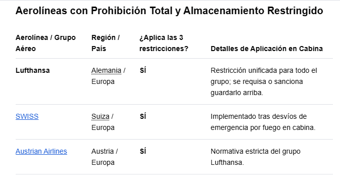 Qué aerolíneas aplican de forma estricta las tres reglas a la vez - Restricciones en el equipaje de mano
