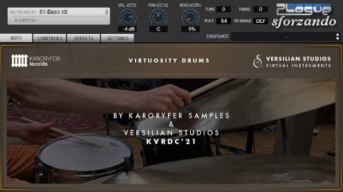 Karoryfer Samples Virtuosity Drums v0.924 for Sforzando-R2R