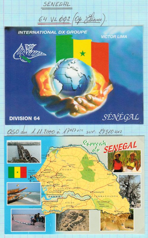 QSL 27 Mhz SENEGAL  QSL-SENEGAL-11-2000