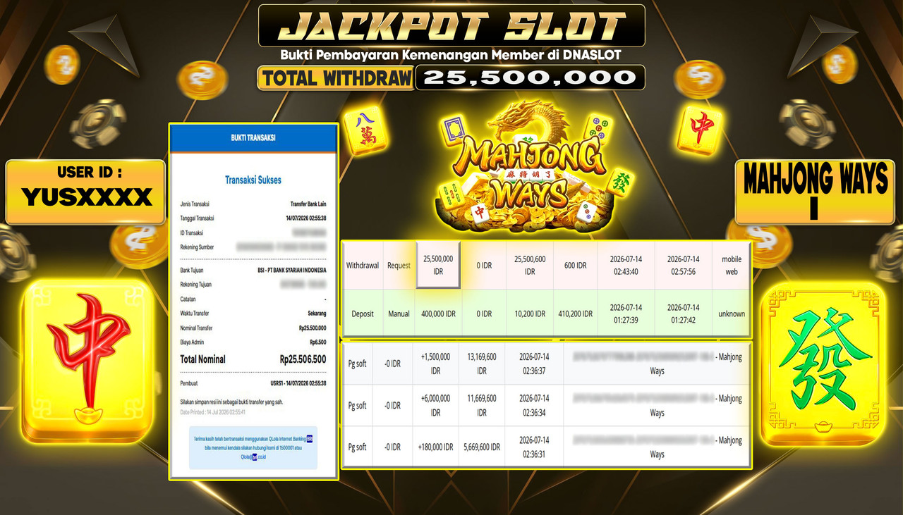 JACKPOT SLOT MAHJONG WAYS 1  14 JULY 2026