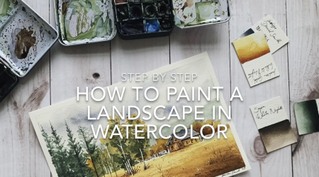 Painting a landscape in watercolor