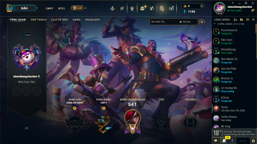 Acc LMHT # - Không Khung