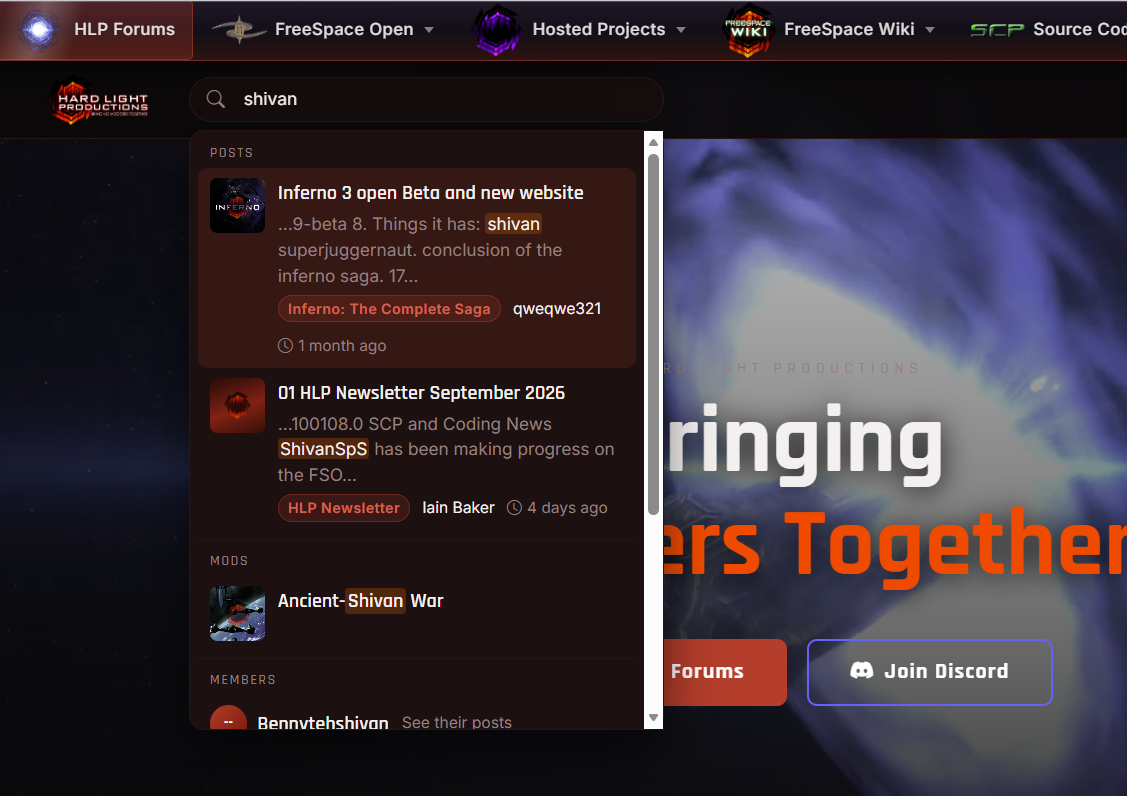 Homepage search