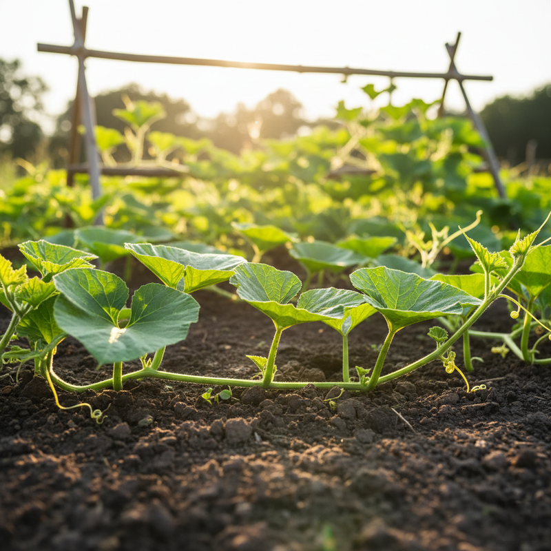 Sunlight requirements for bottle gourd vines: full sun for flowering and fruit set