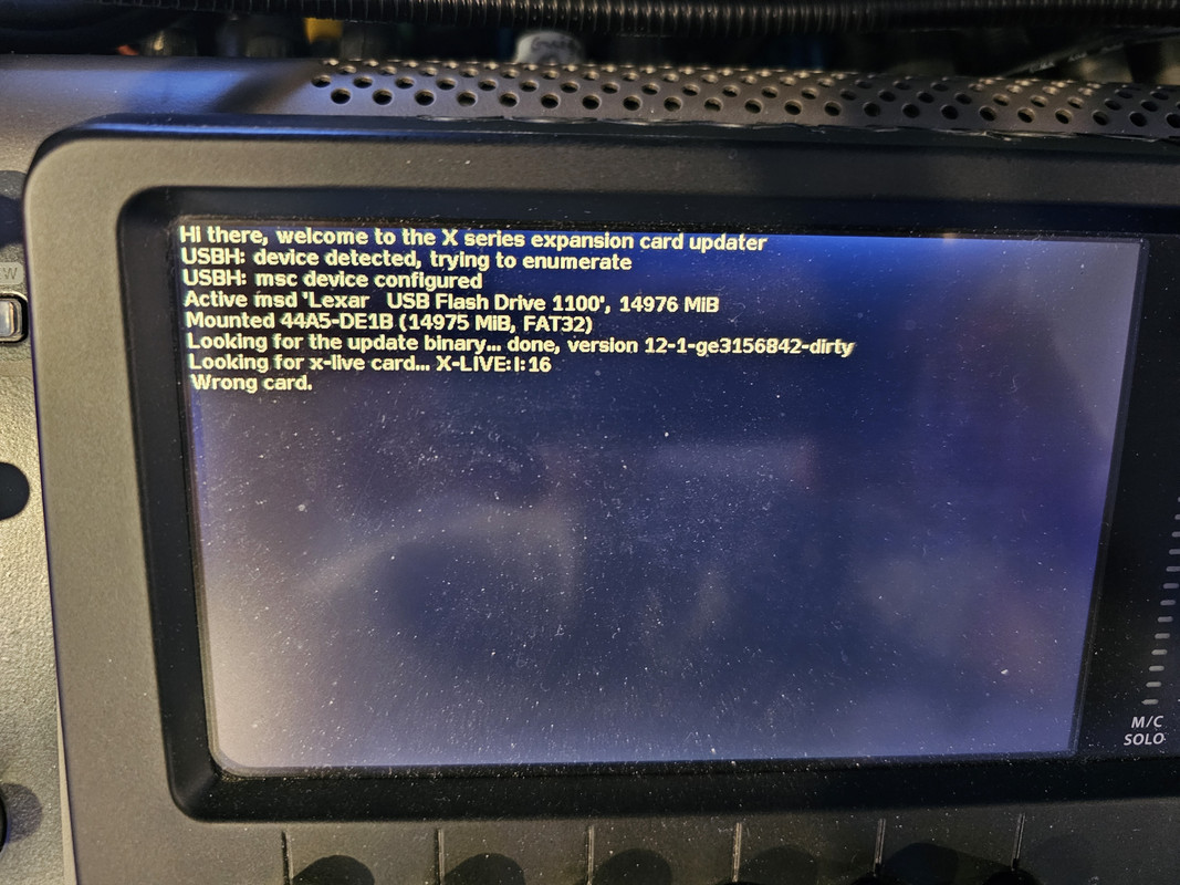 X-32 Error X-Live card firmware update