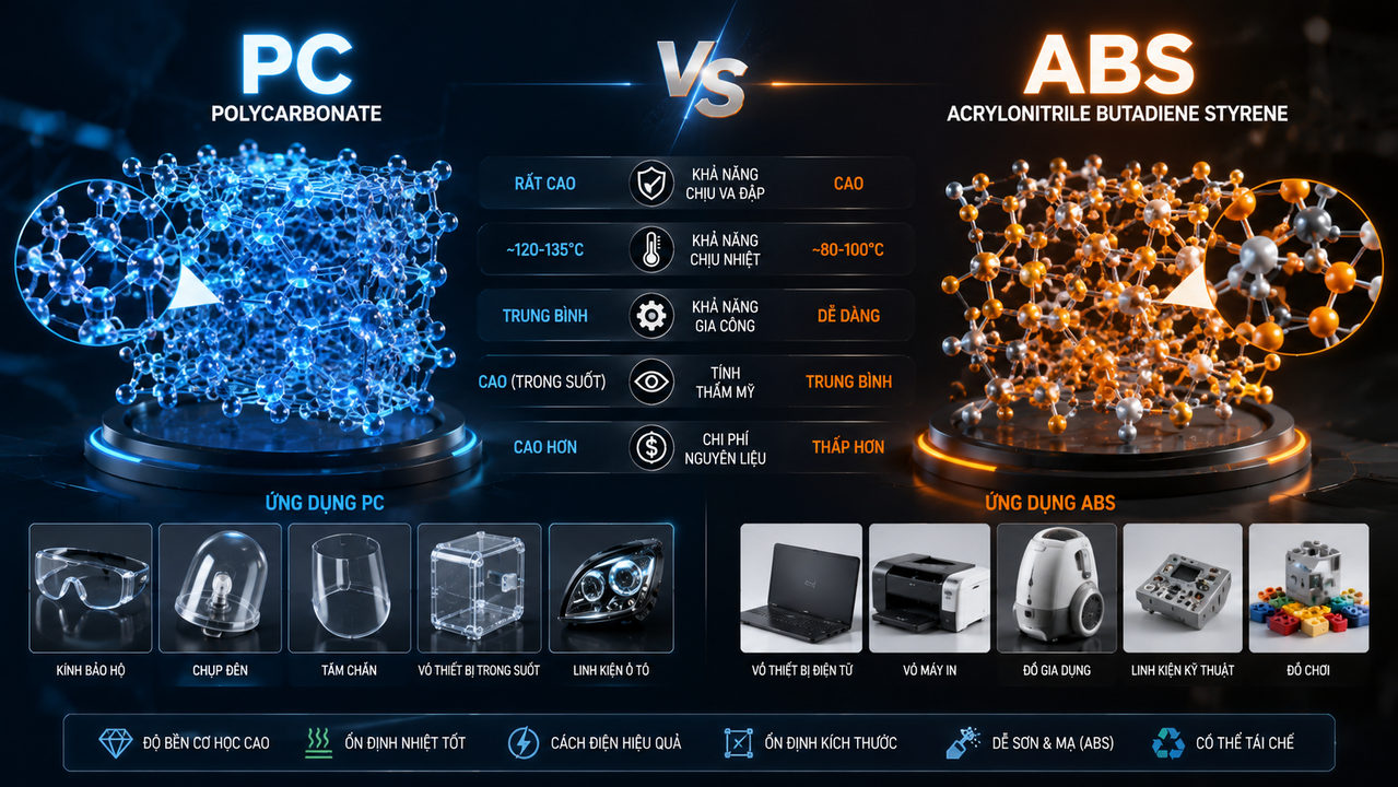 So Sánh Hạt Nhựa Nguyên Sinh PC Và ABS Cho Kỹ Thuật So Sánh Hạt Nhựa Nguyên Sinh PC Và ABS Cho Kỹ Thuật