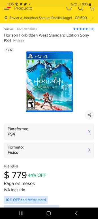 Mercado Libre: Horizon Forbidden West Standard Edition Sony PS4 Físico 
