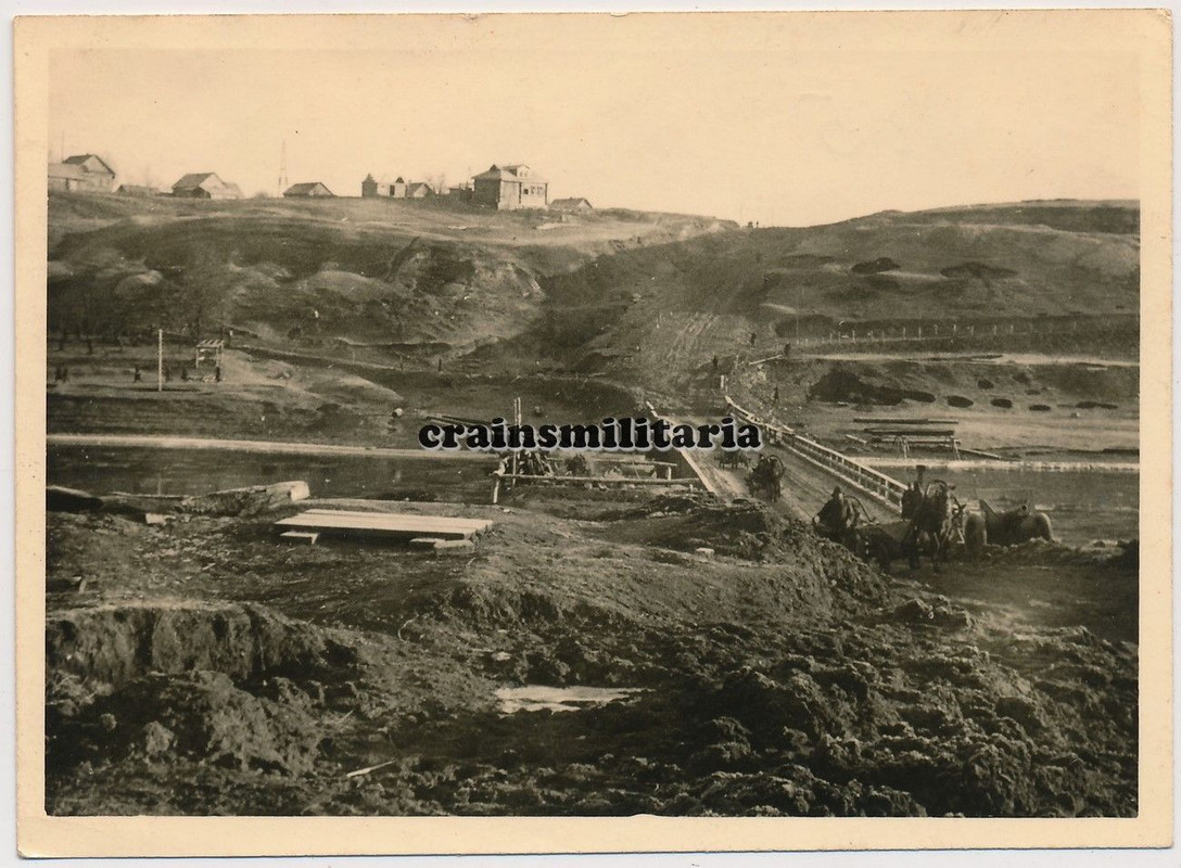 Orig. Foto Wolga Notbrücke Brücke in RSCHEW Rshew Russland 1942