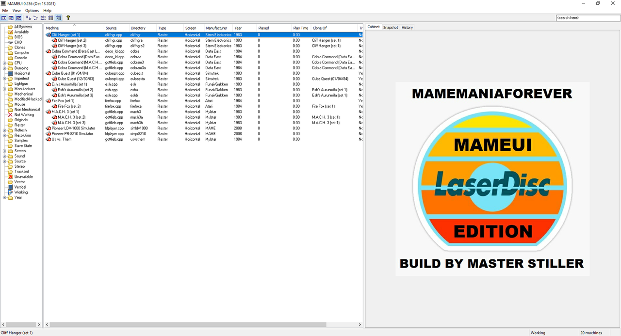 MAMEUI LASERDISC EDITION (PLAYABLE LASERDISC GAMES ONLY)