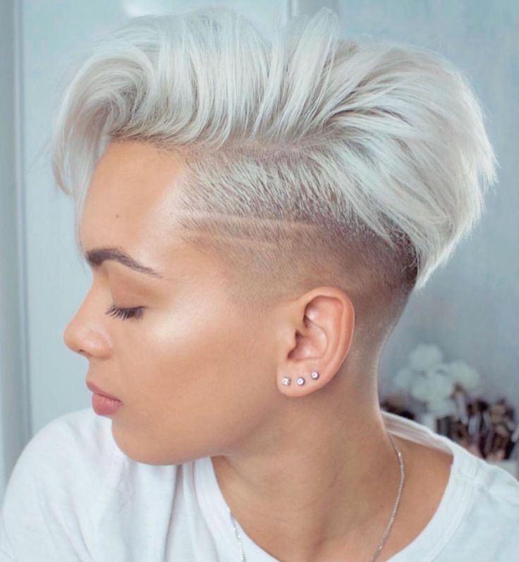Short Shaved White Hairstyle