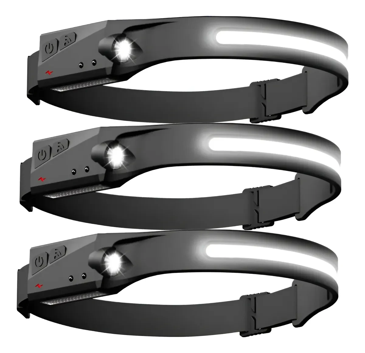 Pack 3 vinchas linterna LED