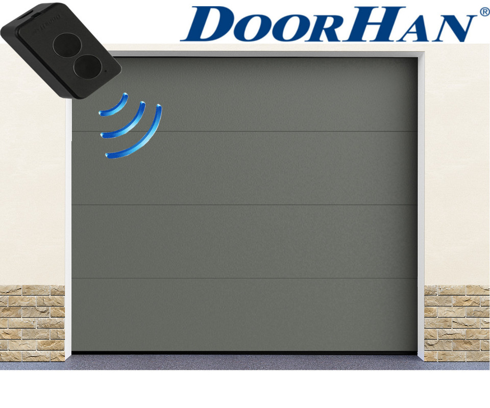 Garagentor Sektionaltor Tor 40mm Rheinweiß L-Sicke Glatt + Motor 2