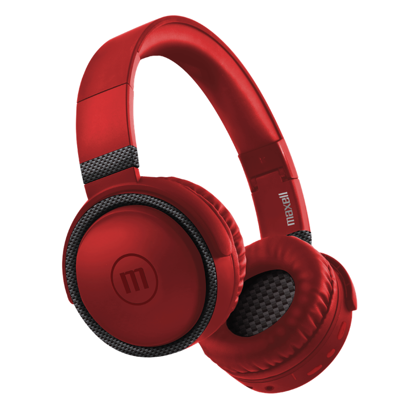 Audífonos inalámbricos Maxell B-52 con su elegante textura de fibra de carbón.