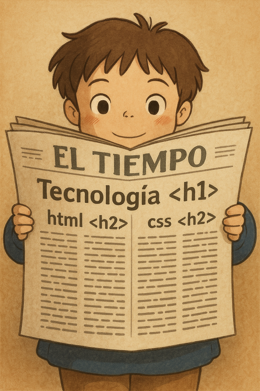 Ejemplo de etiquetas de texto en HTML: Título h1, Subtítulos h2 y dos párrafos p por cada subtítulo Etiquetas de Texto HTML