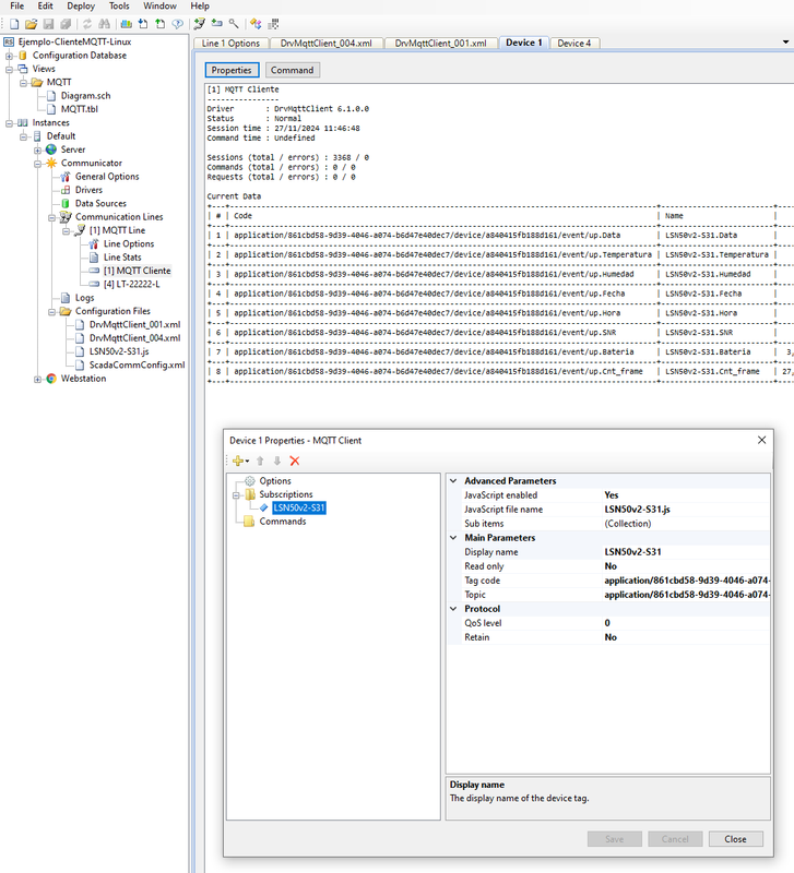 Device 1 properties