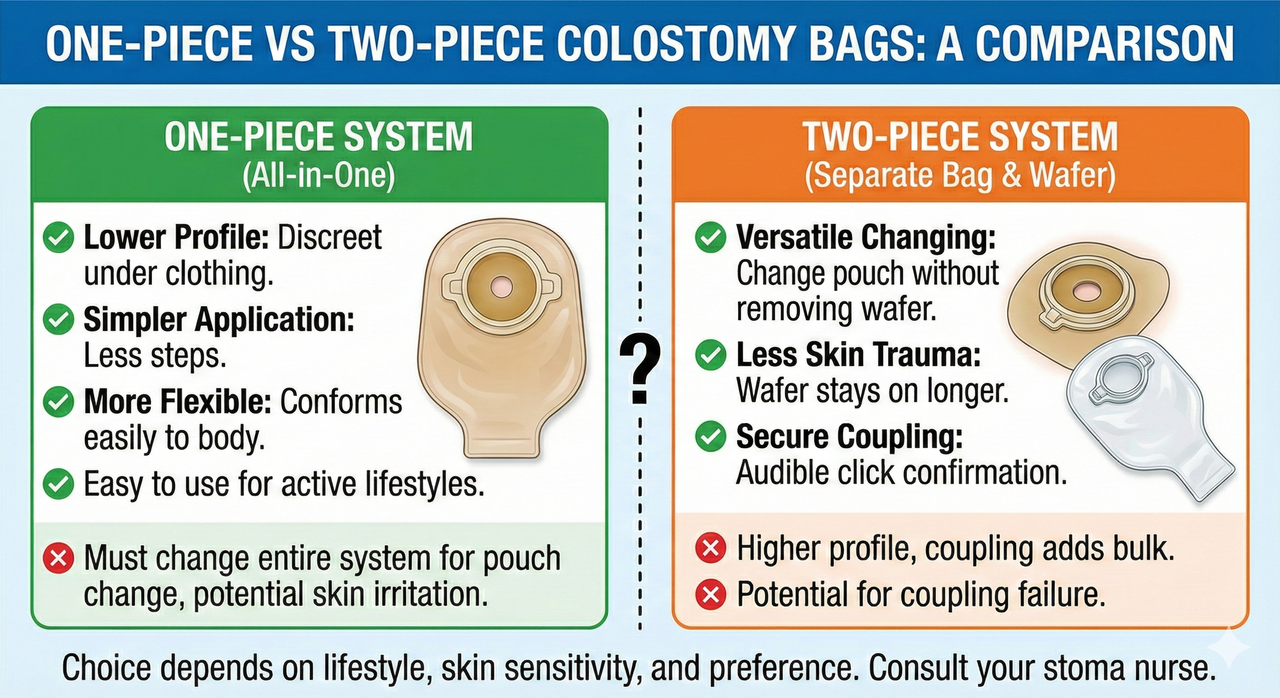 One-Piece vs Two-Piece Colostomy Bags