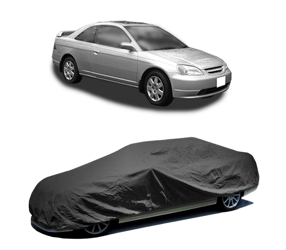 Husa tip prelata auto pentru HONDA CIVIC VII Coupe (EM2) 2001 - 2005,culoare negru, material textil impermeabil, rezistanta la intemperii praf UV, CARPASSION Husa Protectie