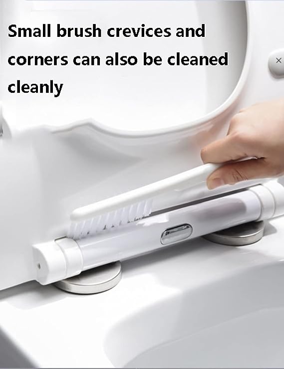 Set Perie WC din silicon pentru toaleta, AT PERFORMANCE®, Cap Flexibil, fixare pe perete, cu recipient din plastic, aspect modern, Alb - Sanitare - atMag.ro