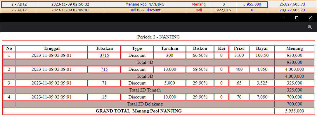 Bukti JP slot hari ini