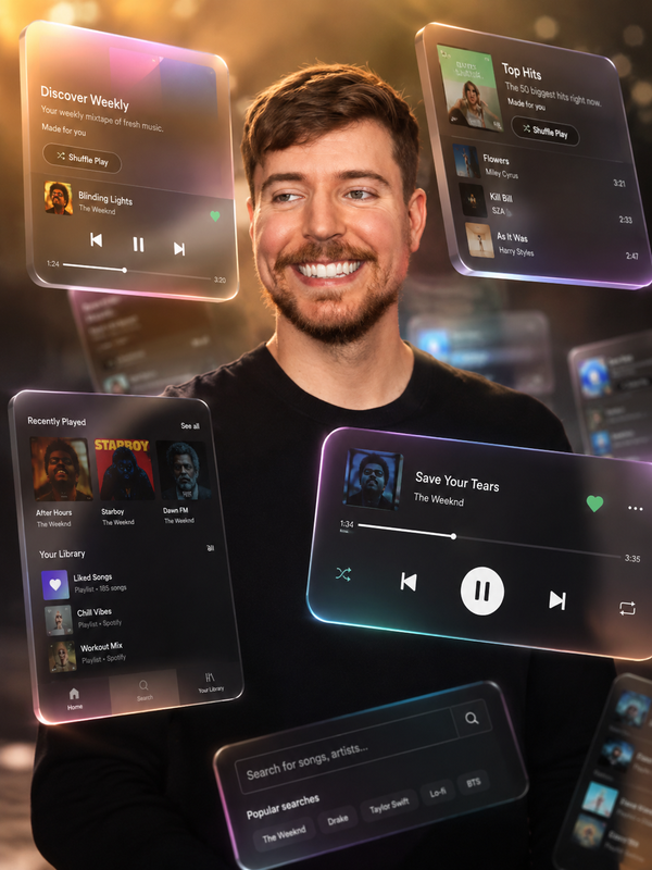 Example result for: Floating AR Music Interface Portrait