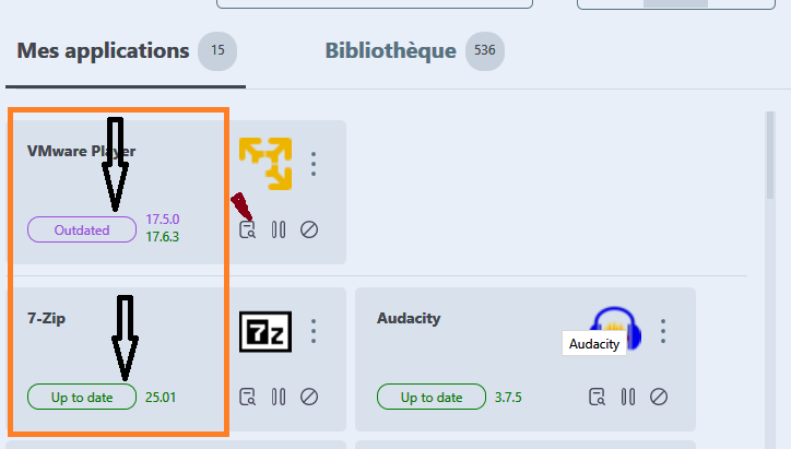 Capture d écran VMware uptodate ou non 2025 11 26 161253