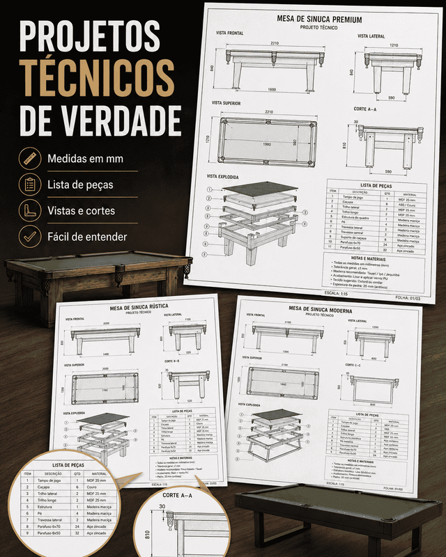 Projetos de Mesa de Sinuca