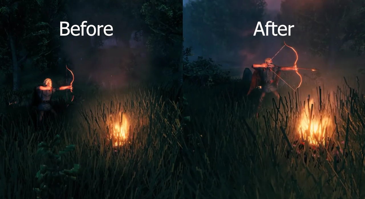 Before and after comparison