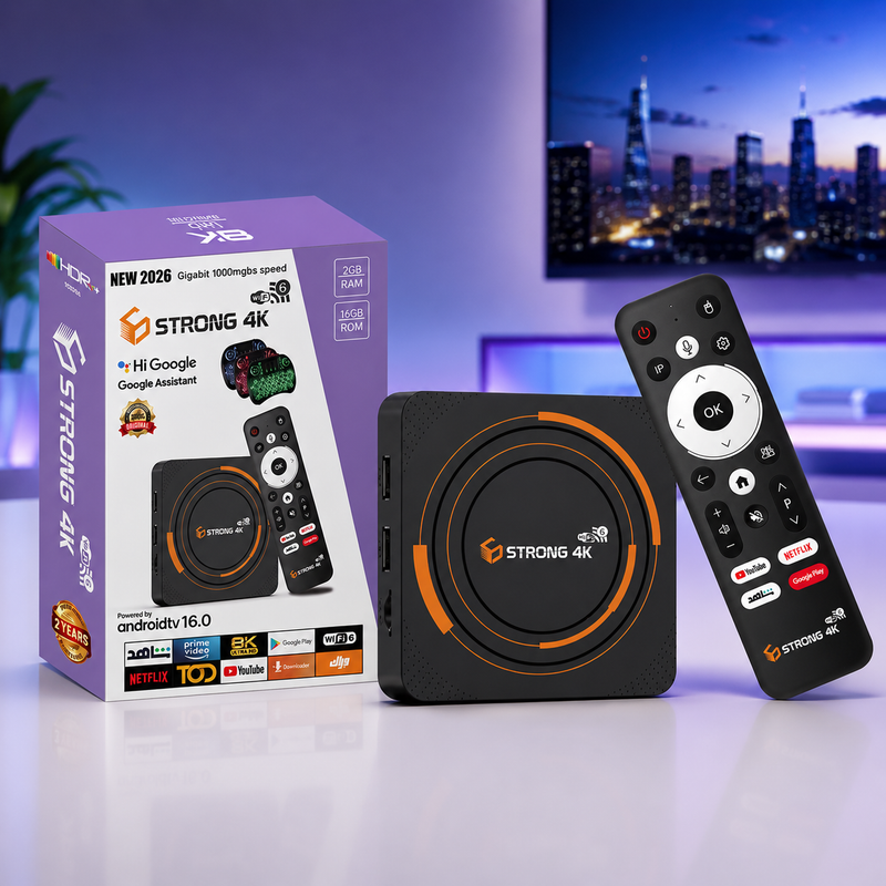 Box TV STRONG 4K – Android 16 avec Wi-Fi 6 & Pack Cadeaux Inclus