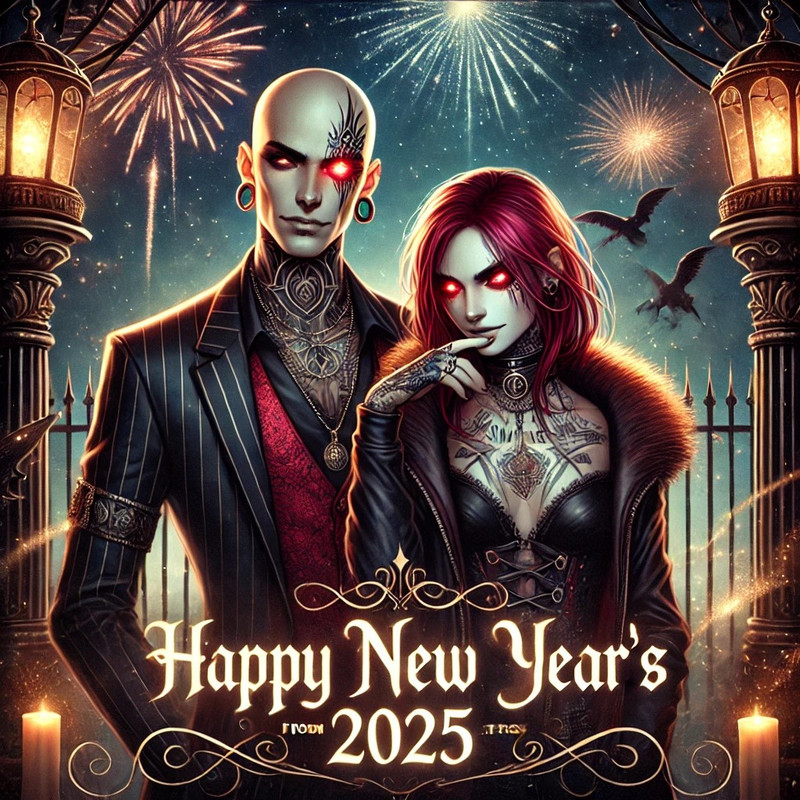 DALL·E_2024-12-30_17.30.59_-_A_stylish_and_gothic-themed_Happy_New_Year_s_2025_greeting_card_featuri