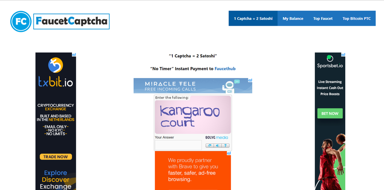 Faucet Captcha Earn Bitcoin By Typing Captchas No Limits Instant - 
