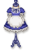 Blue maid dress in a headless mannequin.