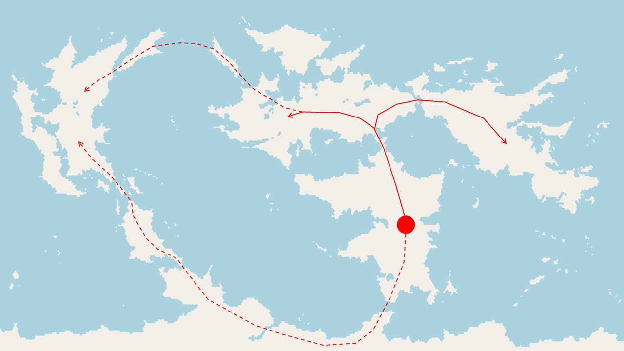 Carte des origines de l'humanité